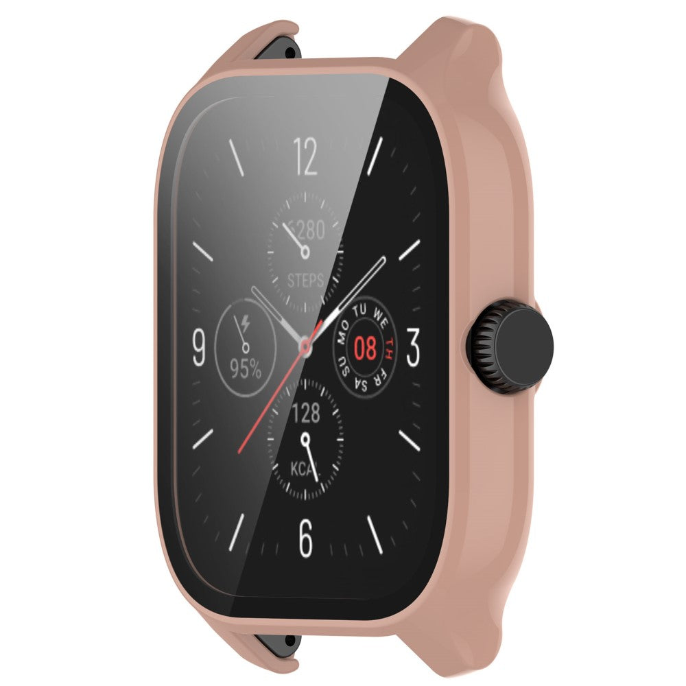 Rigtigt Flot Amazfit GTS 4 Cover med Skærmbeskytter i Plastik og Hærdet Glas - Pink#serie_5