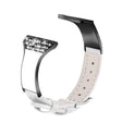 Decoración de strass + correa de piel de vaca para reloj Fossil Gen 5 Garrett HR 