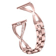 Correa de reloj con decoración de strass en forma de X de 18 mm para Fossil Gen 6 / Gen 5E 42 mm 
